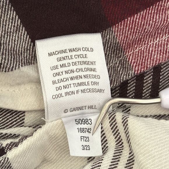 Garnet Hill Button Up Flannel Shirt sz 16 Plaid - Picture 8 of 13